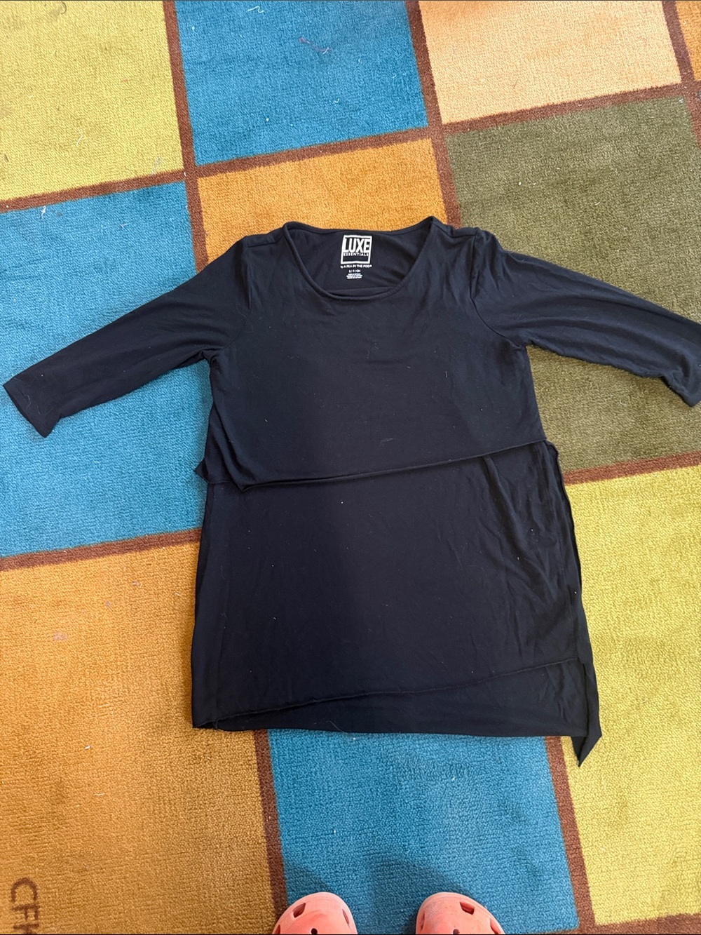 Luxe Black Layered maternity Top
